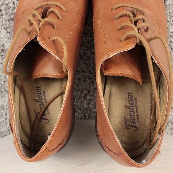 Florsheim Oxford Dress Shoes Mens 10.5D Brown Leather Cap Toe Classic - Picture 8 of 12